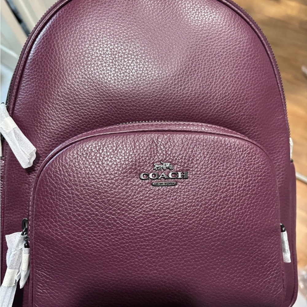 Coach Purple Court Backpack Pebbled Leather NWT